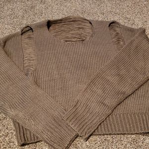 Akira Chicago distressed, crop sweater